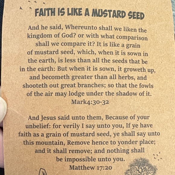 Faith Mustard Seed Keychain with Mini Vial and Cross - Picture 5 of 9